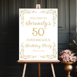 Elegantes goldenes Design Geburtstagsfeier Begrüßu Poster