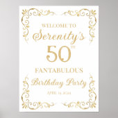 Elegantes goldenes Design Geburtstagsfeier Begrüßu Poster (Vorne)