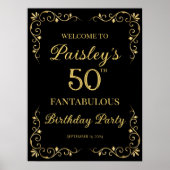 Elegantes goldenes Design Geburtstagsfeier Begrüßu Poster (Vorne)