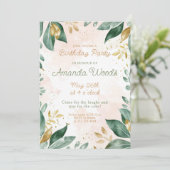 Elegantes goldenes Design, Herbst lässt den Geburt Einladung (Stehend Vorderseite)