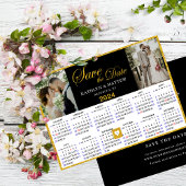 Elegantes Goldenes Drehbuch auf Black 2 Foto 2024 Save The Date