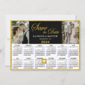 Elegantes Goldenes Drehbuch auf Black 2 Foto 2024 Save The Date (Vorderseite)