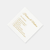 Elegantes goldenes Drehbuch Fun Fakten Hochzeit Serviette (Ecke)