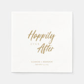 Elegantes Goldenes Drehbuch: "Happily Ever After" Serviette (Vorderseite)