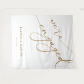 Elegantes Goldenes Drehbuch Wir sind Verlobte Enga Wandteppich (Vorderseite (Horizontal))