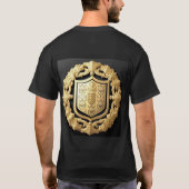 Elegantes goldenes Emblem mit Verziertem Schild T-Shirt (Rückseite)