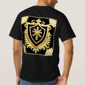 Elegantes goldenes Emblem mit Verziertem Schild T-Shirt (Rückseite)