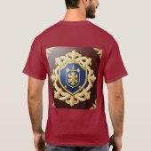 Elegantes goldenes Emblem mit Verziertem Schild T-Shirt (Rückseite)