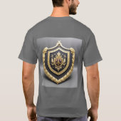 Elegantes goldenes Emblem mit Verziertem Schild T-Shirt (Rückseite)