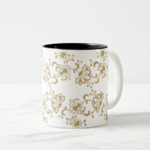Elegantes goldenes florales botanisches Muster