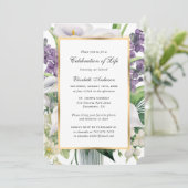 Elegantes Goldenes Foto Einladung (Stehend Vorderseite)