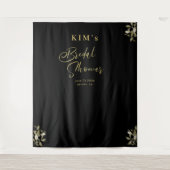 Elegantes goldenes Foto mit schwarzem Brautparty Wandteppich (Vorderseite)