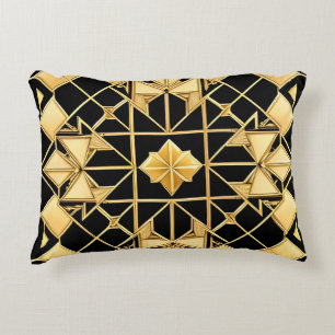 Elegantes goldenes geometrisches Musterdesign Dekokissen