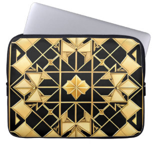 Elegantes goldenes geometrisches Musterdesign Laptopschutzhülle