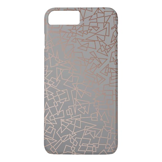 Elegantes, goldenes geometrisches Rose grau Case-Mate iPhone Hülle (Rückseite)
