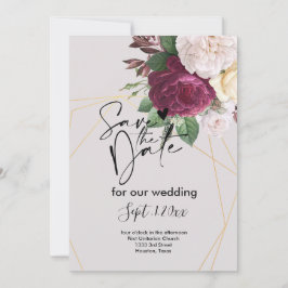 Elegantes, goldenes geometrisches Save the Date Einladung