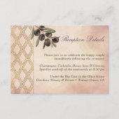 Elegantes Goldenes Gitter Olivenzweig Toskana Begleitkarte (Vorderseite)