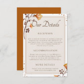 Elegantes Goldenes Herbstblatt - Details zur Hochz Begleitkarte (Vorne/Hinten)