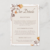 Elegantes Goldenes Herbstblatt - Details zur Hochz Begleitkarte (Vorderseite)