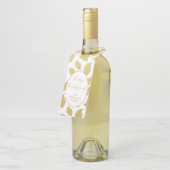 Elegantes Goldenes Herbstblatt - Glückliches Ernte Flaschenanhänger (Angewinkelt)