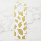 Elegantes Goldenes Herbstblatt - Glückliches Ernte Flaschenanhänger (Rückseite)