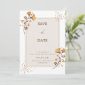 Elegantes Goldenes Herbstblatt Save the Date Einladung (Stehend Vorderseite)