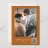 Elegantes Goldenes Herbstleaf Foto Hochzeit Einladung (Rückseite)