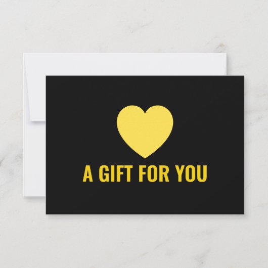 Elegantes Goldenes Herz, einfaches schwarzes Gesch (Vorderseite)