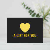 Elegantes Goldenes Herz, einfaches schwarzes Gesch (Stehend Vorderseite)