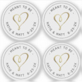 Elegantes Goldenes Herz für Hochzeit Aufkleber (Vorderseite)