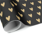 Elegantes Goldenes Herz Geschenkpapier (Rolleneckpunkt)