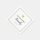 Elegantes Goldenes Herz | White Wedding Paper Napk Serviette (Ecke)