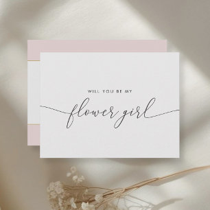 Elegantes Goldenes Herz wirst du mein Blumenmädche Einladungspostkarte