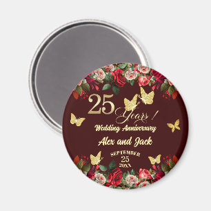 Elegantes goldenes Hochzeitsjubiläum zum 25.  Magnet