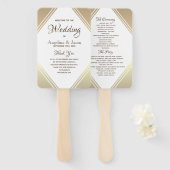 Elegantes goldenes Hochzeitsprogramm Fächer (Vorne und Hinten)