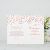 Elegantes goldenes Hochzeitsprogramm gefaltet. Bla (Stehend Vorderseite)