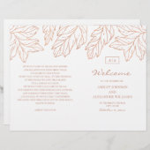 Elegantes goldenes Hochzeitsprogramm gefaltet. Bla (Vorne/Hinten)