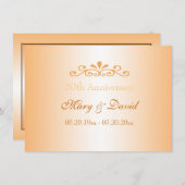 Elegantes goldenes Hochzeitstag Einladung (Vorne/Hinten)