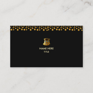 Elegantes goldenes Konfetti auf Schwarz Visitenkarte