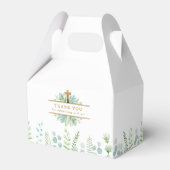 Elegantes Goldenes Kreuz und Grüne, religiöses Ere Geschenkschachtel (Rückseite)