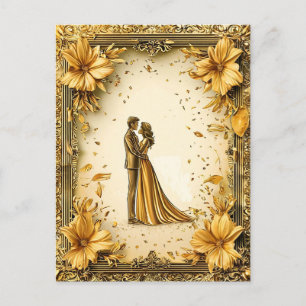 Elegantes Goldenes Kunstwerk Postkarte