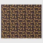 Elegantes goldenes Libellen-Packpapier Geschenkpapier (Flach)