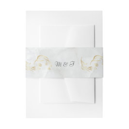 Elegantes goldenes Marmor-Hochzeits-Bauchnabel-Ban Einladungsbanderole