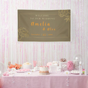Elegantes goldenes modernes Hochzeitsfeier-Dekorat Banner