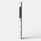 Elegantes goldenes Mongram-Beerenmuster auf Weiß Case-Mate iPhone Hülle (Rückseite / Links)