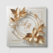 Elegantes goldenes Monogramm Hochzeitsgästebuch