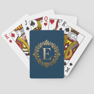 Elegantes goldenes Monogramm mit dem Buchstaben E Spielkarten