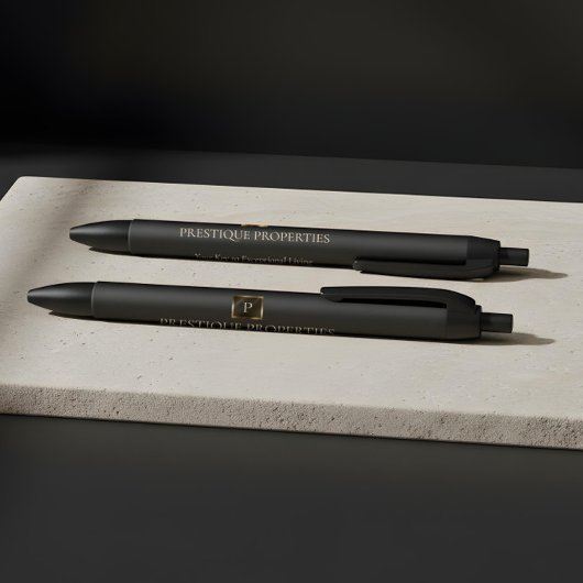 Elegantes goldenes Monogramm Personalisiert Luxus  Kugelschreiber