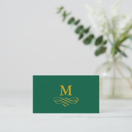 Elegantes goldenes Monogramm und Kalligrafie Visitenkarte