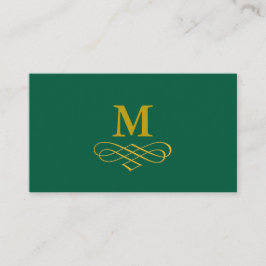 Elegantes goldenes Monogramm und Kalligrafie Visitenkarte